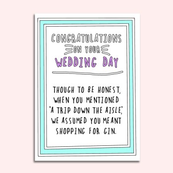 Wedding marriage congratulations card gin