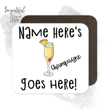 Personalised Cocktail Coaster - Hand Drawn Champagne