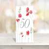 Feminine floral 50th birthday greeting card -  designed by Eloise Hall - 15.7 x 11cm and blank inside, made in the UK
