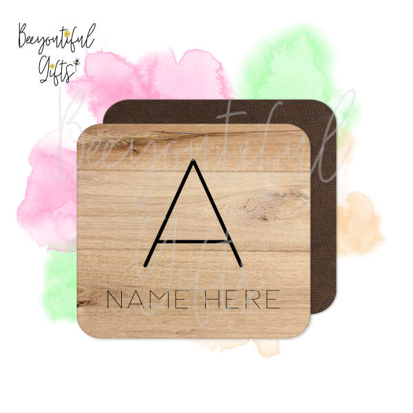 Personalised Wooden Tile Style Coaster - Alphabet