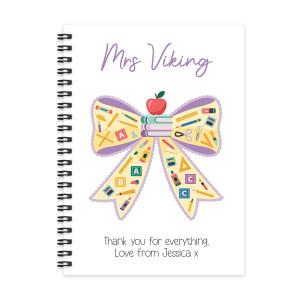 Personalised A5 Teacher Notebook - Teacher Bow