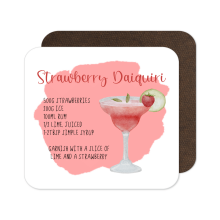 Cocktail Recipe Coaster - Strawberry Daiquiri