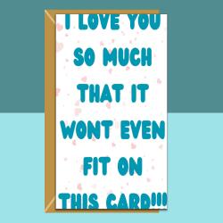 Funny Anniversary, Valentines, or Birthday Card for him or her - personalised - cute card for your boyfriend, girlfriend, husband, wife.
