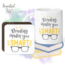 Mug & Coaster Set - Reading Makes You Smart