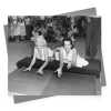Hollywood stars, vintage photographic black and white card  - 12.6 x 17.7cm and blank inside - made in the UK