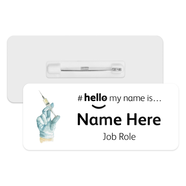 #hello my name is... Name Badge - Watercolour Medical Needle