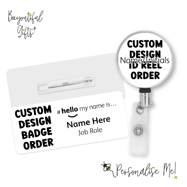 #hello my name is... Name Badge & Metal ID Reel - Custom Design