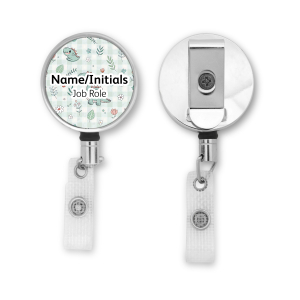 Personalised Metal ID Reel - Pastel Gingham Dinos