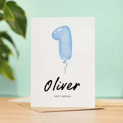 Personalised 1st Birthday Card For Boy One Year Old Birthday Card Custom Card For First Birthday For Boy Happy 1st Birthday Card