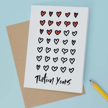 13th Wedding Anniversary Card For Wife Anniversary Card for Husband or Boyfriend Anniversary Card Girlfriend Anniversary Thirteen Year