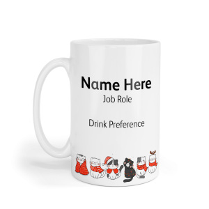 Personalised Ceramic Mug - Christmas Cats