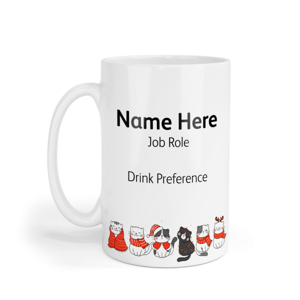 Personalised Ceramic Mug - Christmas Cats