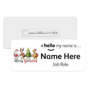 #hello my name is... Name Badge - Merry Goosmas