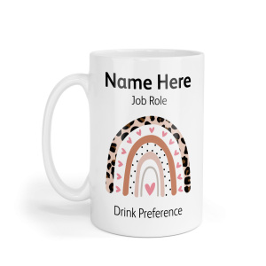 Personalised Ceramic Mug - Natural Boho Rainbow