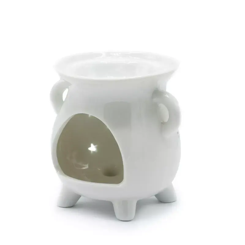 Moon Phase White Cauldron Burner