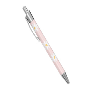 Personalised Retractable Ballpoint Pen - Pink Daisy