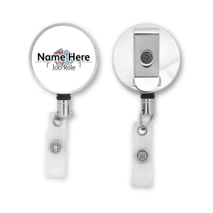 Personalised Metal ID Reel - Pink & Blue Baby Feet Heartbeat