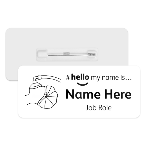 #hello my name is... Name Badge - Medical Anaesthetic Mask Line Art