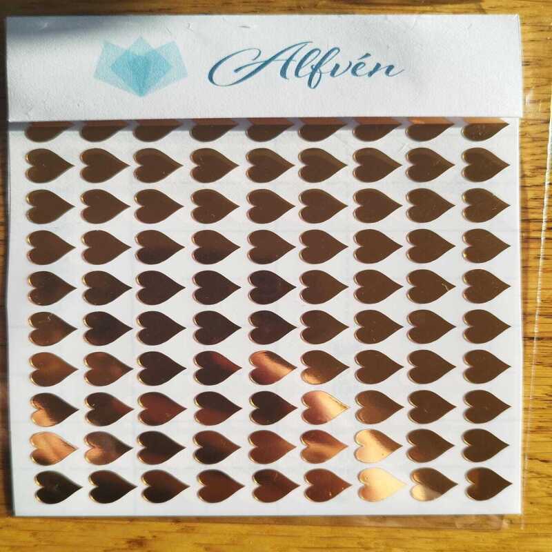 Gold, Silver or Holographic Heart Stickers 100 in a set 1cm and 8mm - 1 - Gold