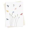 Dragonflies & grass greeting card -  designed by Eloise Hall - 15.7 x 11cm and blank inside, made in the UK