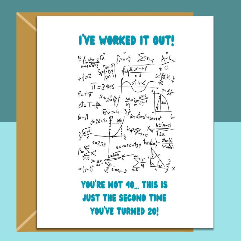 Funny 40th Birthday Card - Personalised inside if required - For Him or For Her - Perfect greetings card for someone turning 40 years old - Blank inside - Regular - Matte
