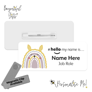 Name Badge - Boho Animal Rainbow Hello My Name is... - Alpaca/Llama