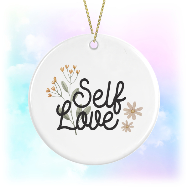 Ceramic Hanging Decoration - Self Love Floral Themed