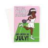 Woman Tennis Player Birthday Card - Born In July - A5 Portrait - 1 Card