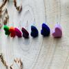 Handmade Colorful Polymer Clay Heart Stud Earrings, Hypoallergenic