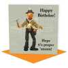 Proper 'ansum, funny Cornish tin miner birthday card - designed by Erica Sturla - 15cm square and blank inside, made in the UK