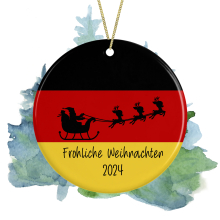 Ceramic Christmas Tree Decoration - Frohliche Weihnacten