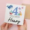 Personalised 6th Birthday Children's Card Sealife Themed Sixth Birthday Card For Boy or Girl Six Years Custom Card - Square (5.5x5.5) / Blank Inside