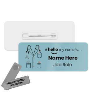 Name Badge - Colour Doctor Scrubs Hello My Name is... - Blue