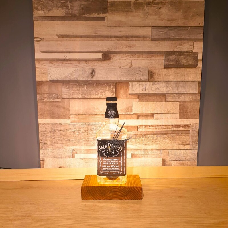 1ltr JD Original Clock-Lamp Block Base- Upcycled - Man Cave - Fathers Day - Gifts For Him -