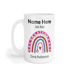 Personalised Ceramic Mug - Retro Stethoscope Rainbow