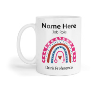 Personalised Ceramic Mug - Retro Stethoscope Rainbow