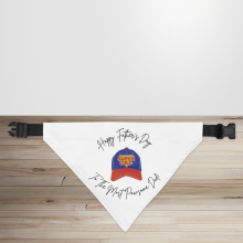 Happy Father's Day Super Dad Cap Design Dog/Puppy Bandana - Small - 12x17cm (Strap: 25cm - 40cm)