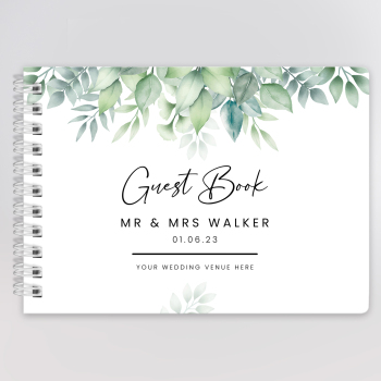 Eucalyptus Script Wedding Guest Book