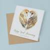 5th Anniversary Card Wood Anniversary 5 Year Anniversary Card For Husband Owl Anniversary Card For Wife Five Year Anniversary Card - Square (5.5x5.5) / Blank Inside