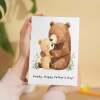 Father's Day Card For Daddy Cute Bear and Cub Illustration Father's Day Card For Dad Father's Day Gift From Child - Large (5x7) / Blank Message