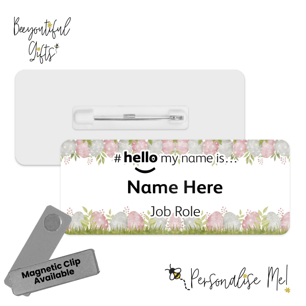 #hello my name is... Name Badge - Easter Egg Border