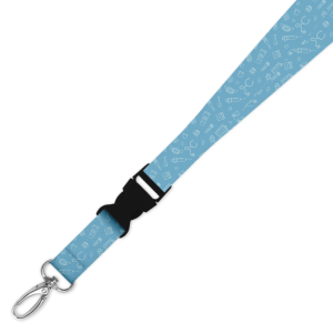 Double Breakaway Lanyard - Blue Medical Doodle