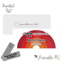 Name Badge - Colour Variant Rainbow Hello My Name is... - Red