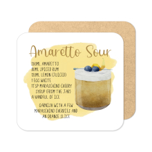 Cocktail Recipe Coaster - Amaretto Sour