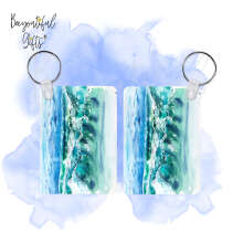 Father's Day Key Ring - Watercolour Waves Seascape