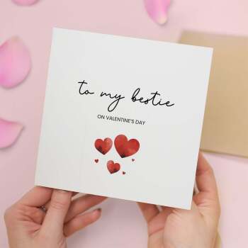 Valentine's Day Card for Bestie, Cute Simple Design for Valentine's Day