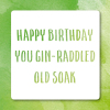 Holy Mackerel gin-raddled funny birthday card - from the Frankly My Dear humour and celebrations range - 15cm square and blank inside for your message - made in the UK