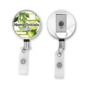 Personalised Metal ID Reel - Lime Stripes