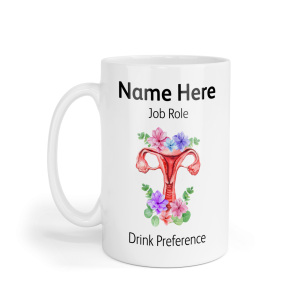Personalised Ceramic Mug - Floral Uterus