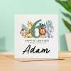 Personalised 6th Birthday Children's Card Jungle Themed Sixth Birthday Card For Boy or Girl Six Years Custom Card - Square (5.5x5.5) / Blank Inside